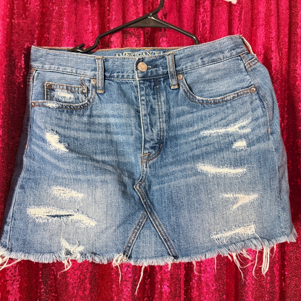 Distressed Denim American Eagle Skirt